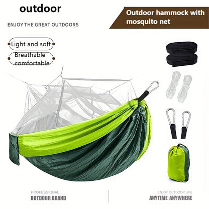 Camping Hammock Portable Double Hammock With Mosquito Net 2 Person Hammock Tent With 2tree Straps Best For Outdoor Hiking Travel